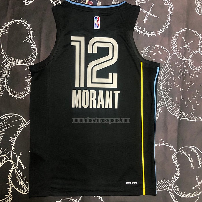 Camiseta Memphis Grizzlies Ja Morant NO 12 Select Series Negro